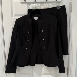 Tahari Black Double-Breasted Blazer and Skirt Set